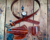 Leather Cross-Draw Carry Set-Handcrafted Cross Draw Leather Gun Holster- Custom Molded OWB Leather Holster