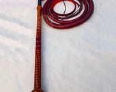 Cow Hide Leather Stock Whip, 3ft to 14ft, 12 Plait Professional Quality Australian Style Stock Whip With Full Braided Handle