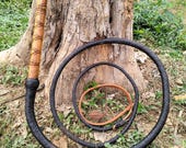 Kangaroo Hide Leather Bullwhip Chocolate Brown Color, 3ft to 14ft, 12/16 Plait Professional Bullwhip With Wooden Handle