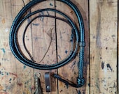 Kangaroo Hide Chocolate Brown Leather Bullwhip, 3ft to 14ft, 12/16 Plait Indiana Jones Styles Professional Bullwhip