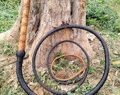 Cowhide Leather Bullwhip Chocolate Brown Color , 3ft to 14ft Professional Quality Bullwhip With Wooden Handle