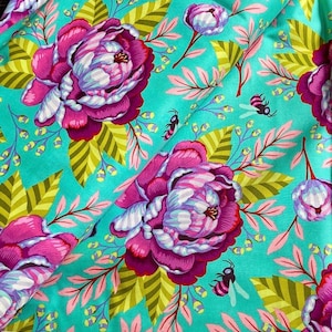 Tula Pink "Moon Garden" Kabloom Dusk - Rare OOP Gothic Floral Cotton Fabric (By the Fat Quarter)