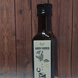Black Cumin Oil. This oil is made from black cumin seeds, cold pressed in oak barrels to ensure purity and rich flavor.