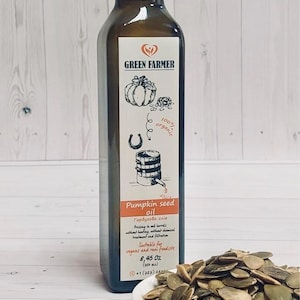Pumpkin Seed Oil. This 100% organic, cold-pressed pumpkin seed oil has a pleasant taste and excellent nutritional qualities.