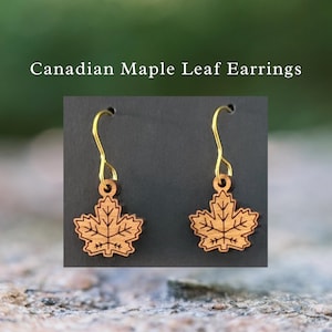 Einzigartige Holz Ohrringe für Frauen - Kanadische Ahornblatt Holz Ohrringe - Holzschmuck Made in Canada - Natur Schmuck Geschenk für Sie