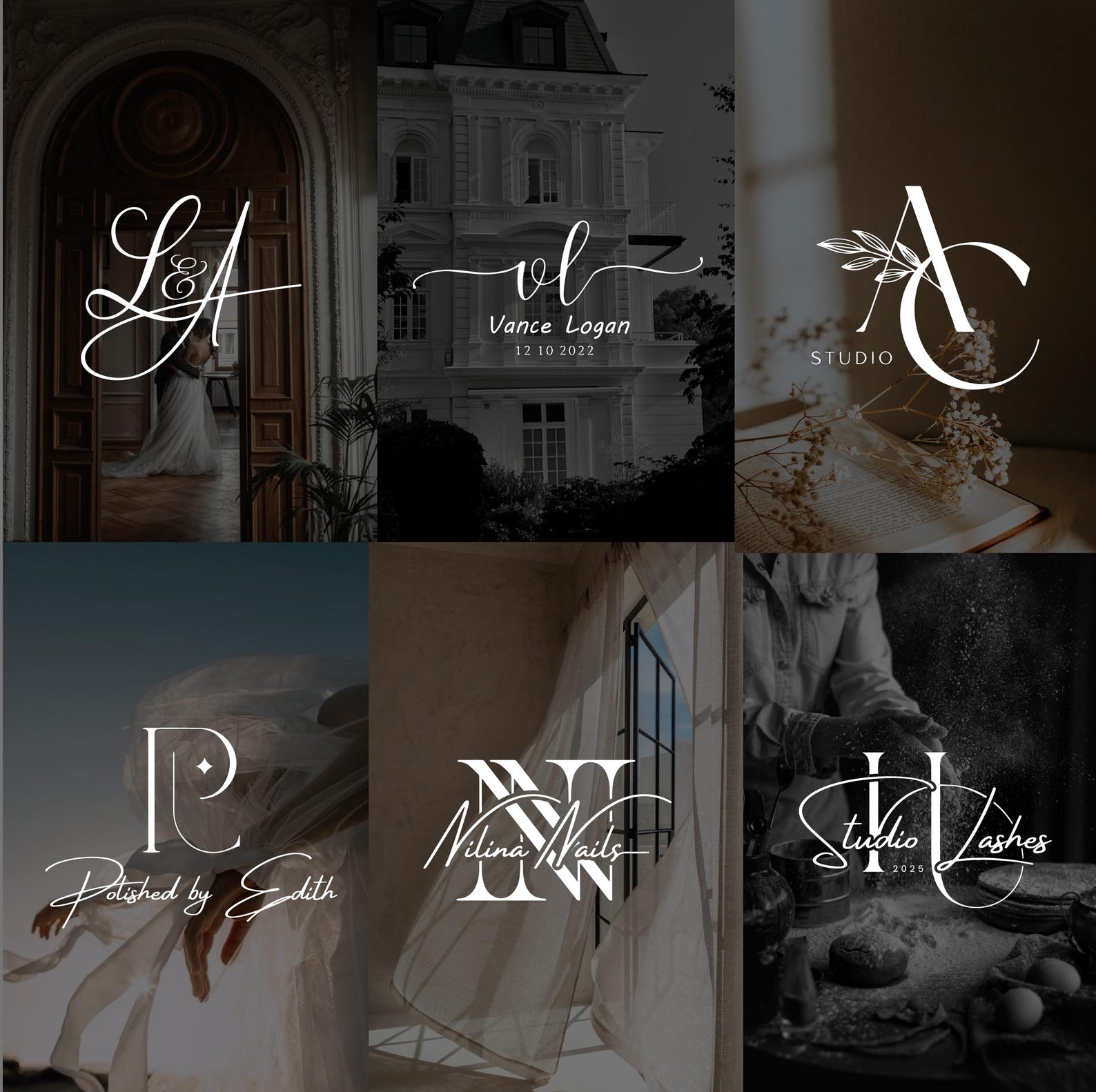 Custom Initial Logo Design: Hand-drawn Monogram Branding - Etsy