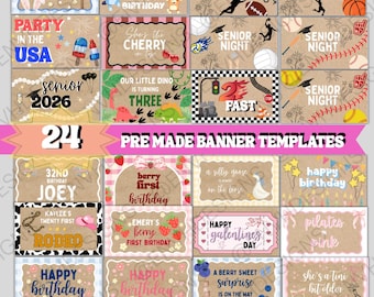 Editable Banner Templates Bundle, Project Paint Mockup (Digital Download)