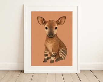Okapi Art Print - Extra Large Wall Art of Okapi / Safari Animal