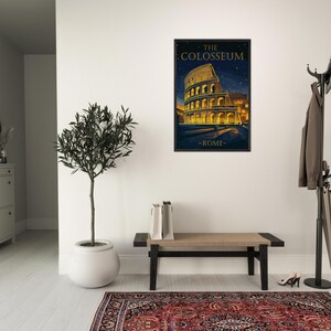 Colosseo a Roma, Italia. Poster di viaggio vintage. Poster premium con o senza cornice su carta opaca.