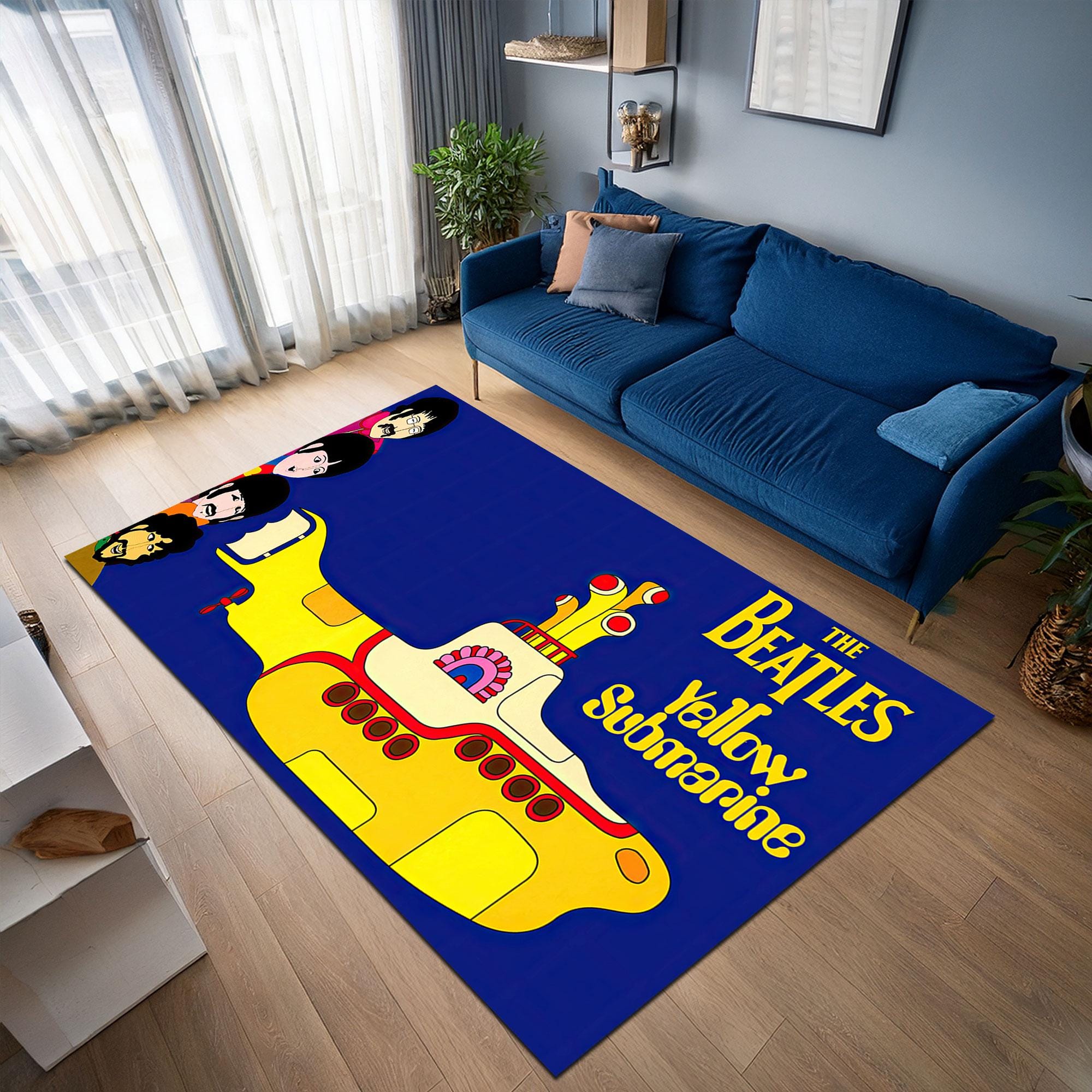 ビートルズ インテリア ビートルズ・イエロー・サブマリン・ラグ：懐かしい音楽室のインテリア