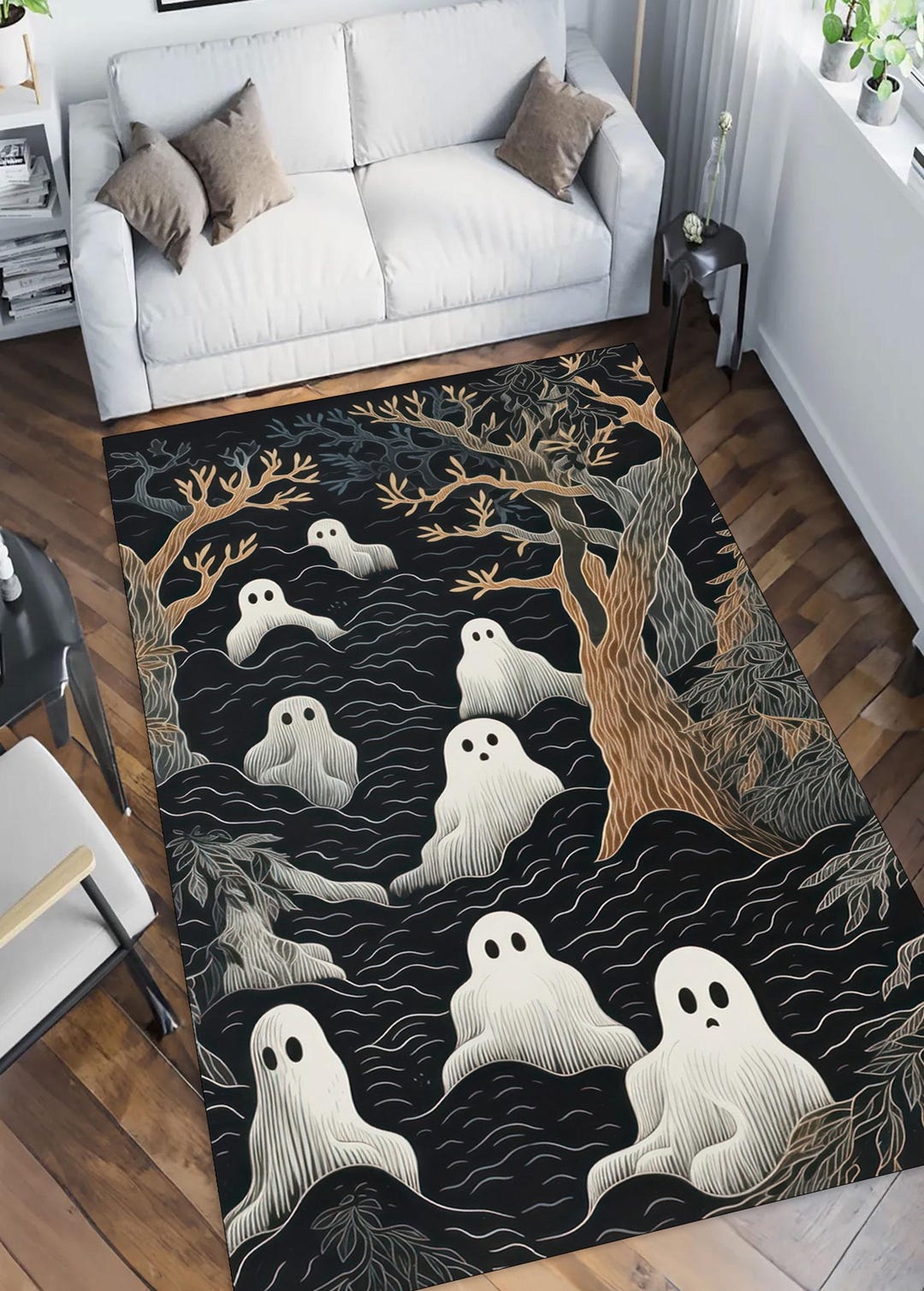 Ghost Rugs Spooky Ghost Rug: Cottagegoth Gothic Home Decor - Etsy Canada