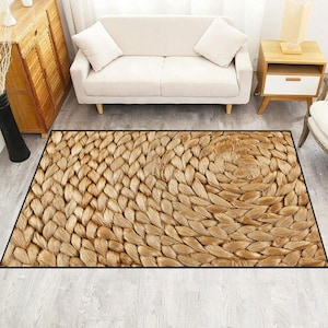 Indian jute rug, Jute Braided Rug, wicker rug, straw rug, printed rug, living room rug, Jute Area Rug, Warm Vintage Rug, Jute Braided Rug