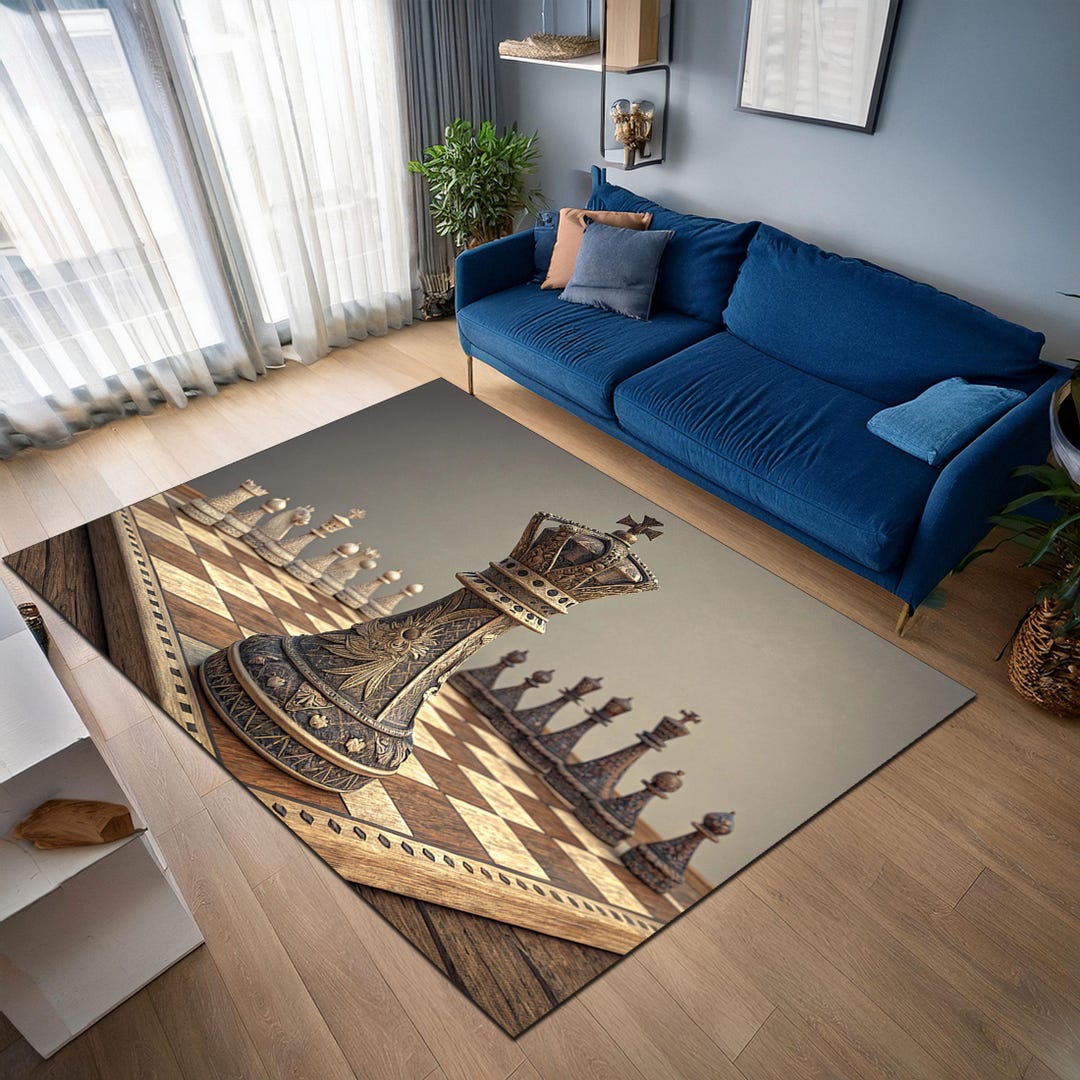 Chess Rug: Non-slip Velvet Playroom Decor - Antibacterial - Etsy