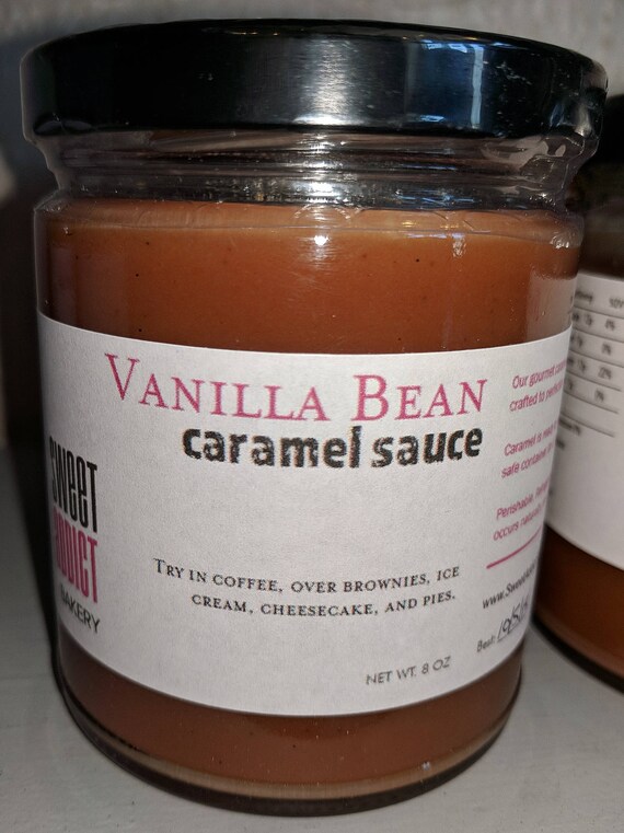 VANILLA Bean Caramel Sauce - for ice cream, COOKIES, waffles, popcorn, cheesecake, COFFEE, pies, gift for Christmas, hostess, icecreamsundae Il_570xn