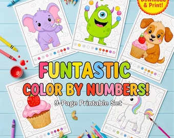 Kids Paint by Numbers | 9-Page Printable Activity (PDF)