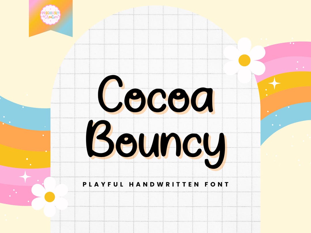 Cocoa Bouncy Font – Playful Script for Cricut and Canva (commercial Use ...