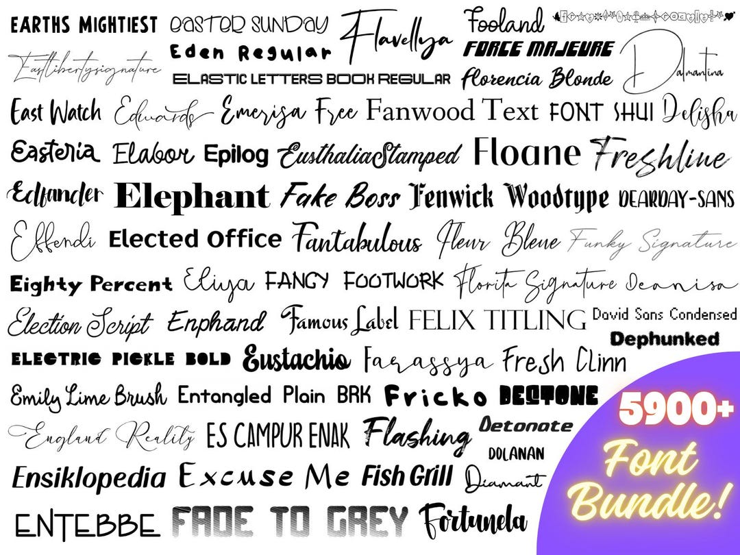 Compatible Font 5900+ Fonts Bundle | OTF TTF | Canva Compatible | Commercial Use ...