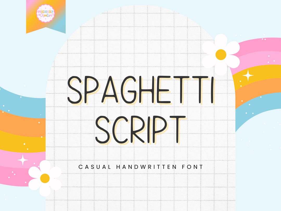 Vice Spaghetti Script Spaghetti Script Font | Handwritten Thin Lettering (TTF & OTF) - Etsy
