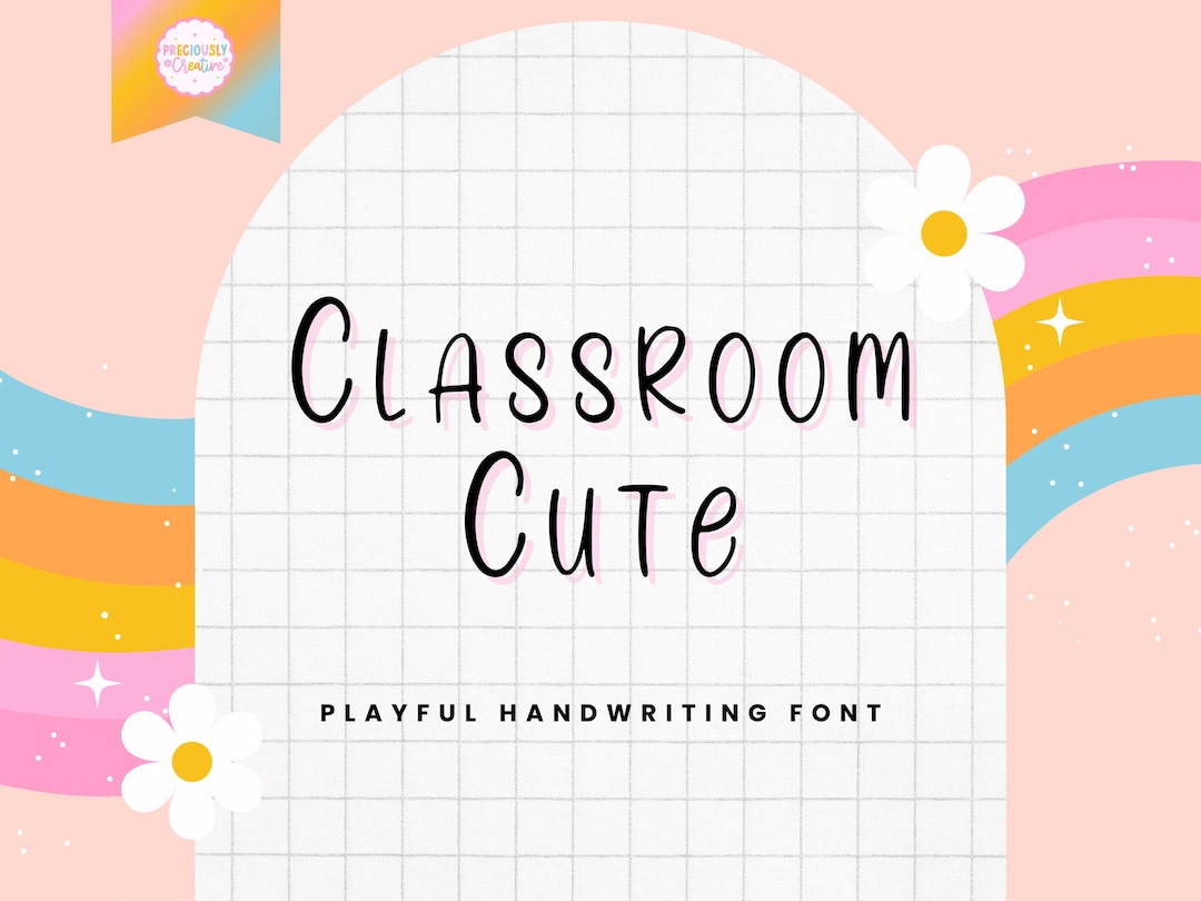 Classroom Cute Handwriting Font | Playful OTF TTF for Teachers, Kids ...