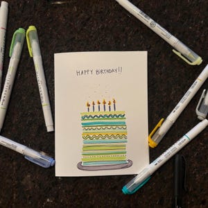 Cartão de aniversário feito à mão