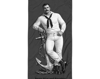 Tom el Marinero © LGBTQ - Toalla de playa de estilo finlandés de alta calidad