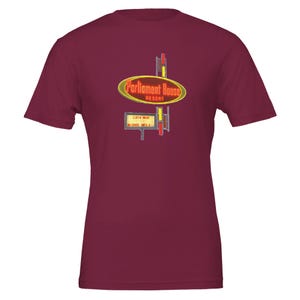 parliament cigarettes shirt needle sleeve and bottom hem Parliament T Shirt Vintage -