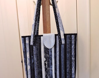 Blue Strip Tote Bag