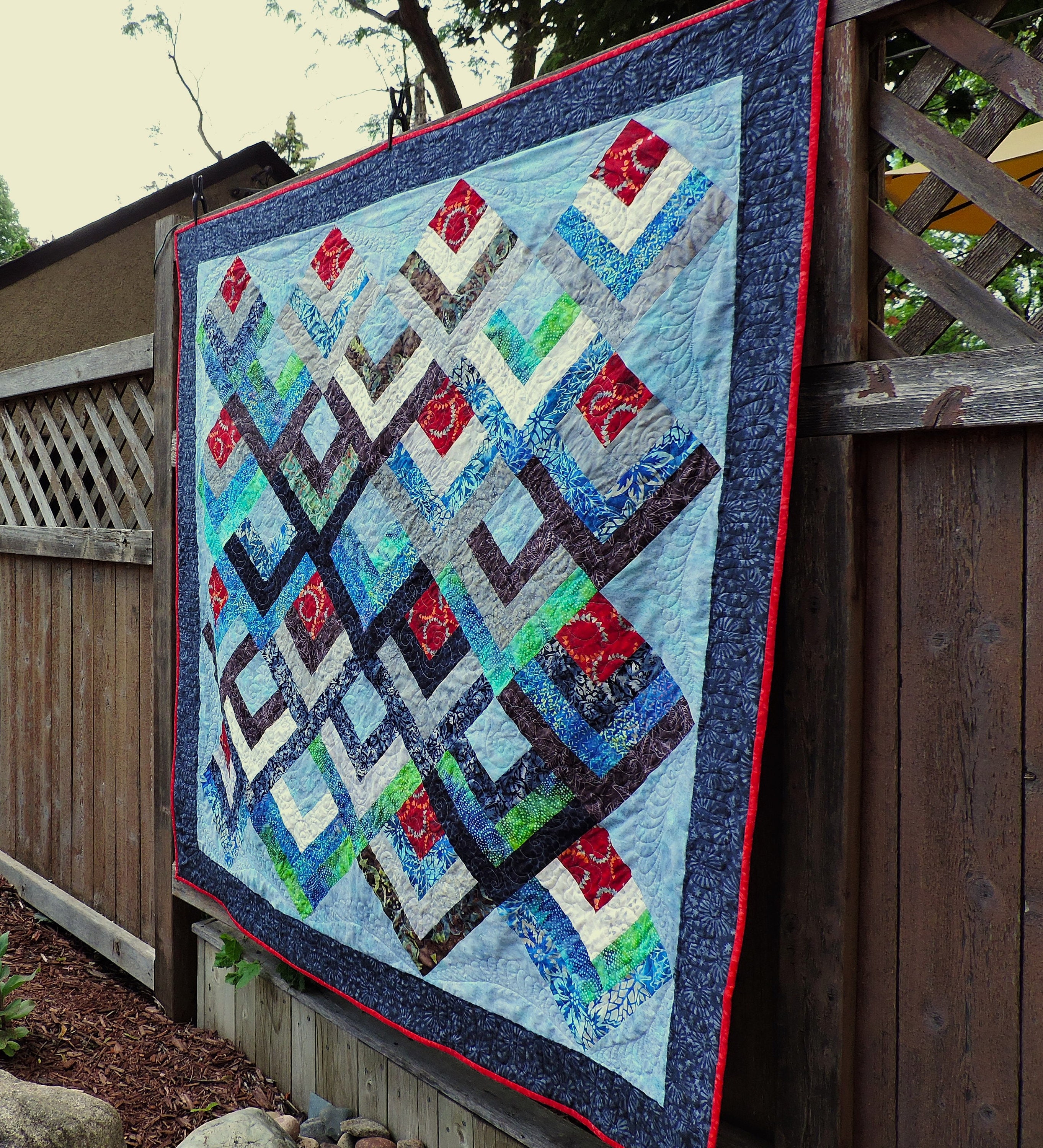 Half Log Cabin Quilted Wall Hanging - Etsy