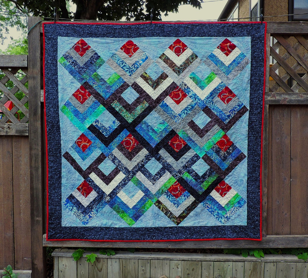 Half Log Cabin Quilted Wall Hanging - Etsy