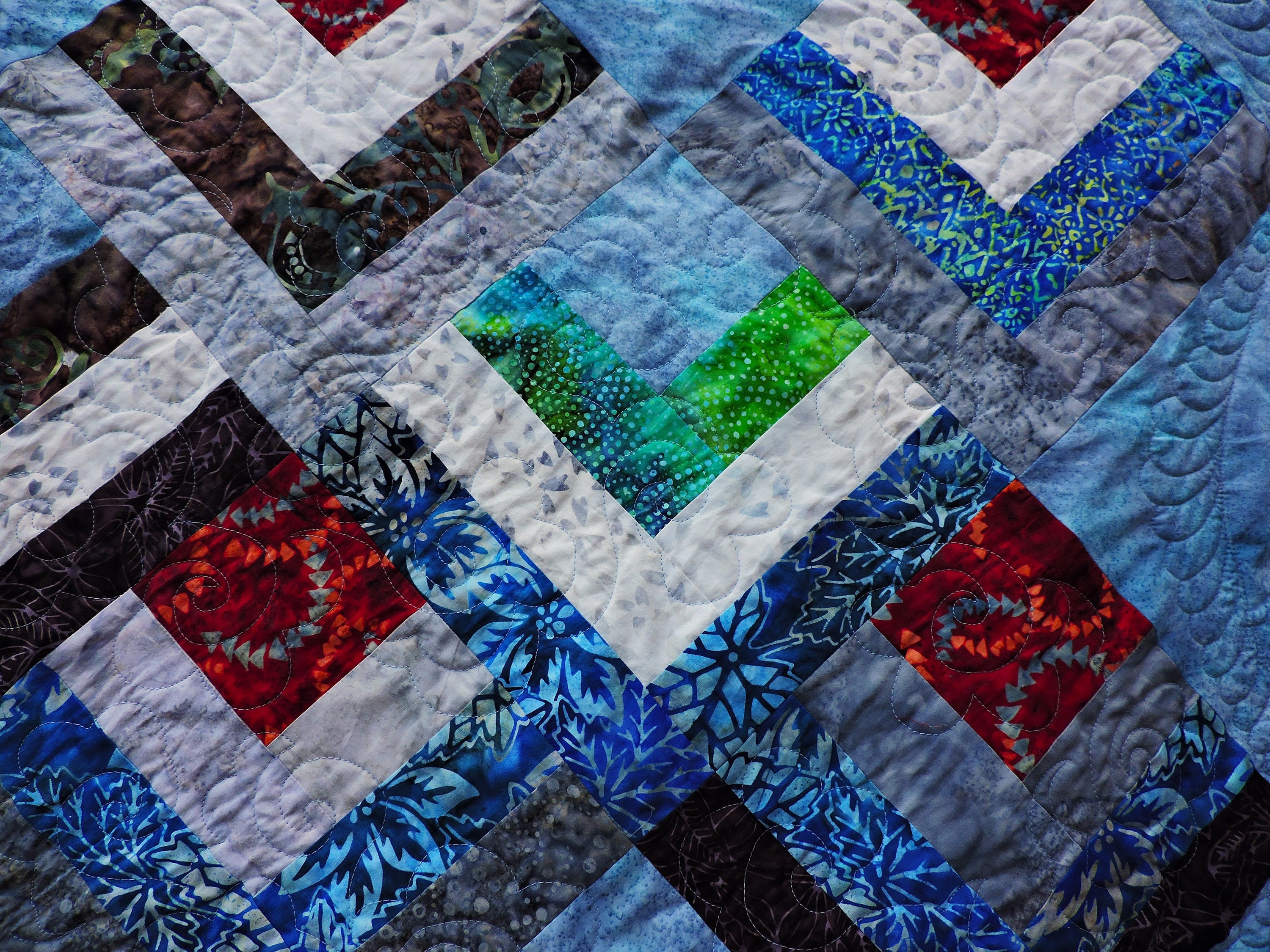 Half Log Cabin Quilted Wall Hanging - Etsy