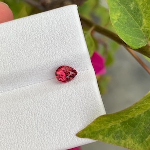 0.90 Cts Natural Pinkish Red Ruby, Pear Shape Mozambique Loose Gemstone