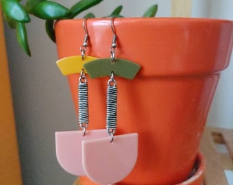Colorful  contemporary mismatched summer earrings