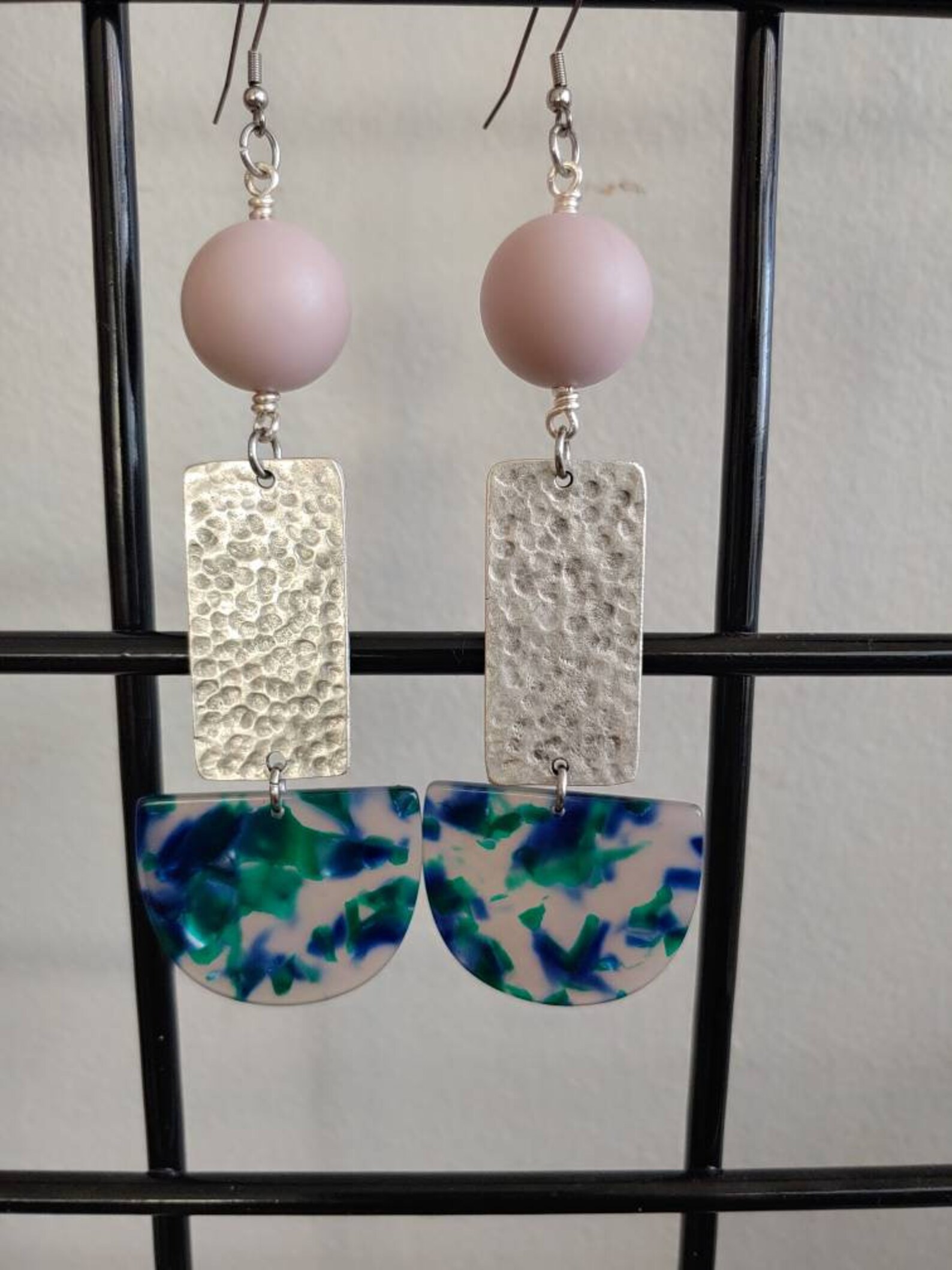 Long Pink and Green Earrings/ Pink Statement Earrings/ Gifts Etsy Canada