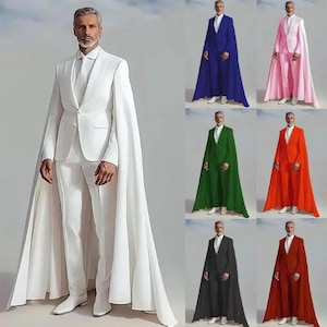 Mens Cape Tuxedo: Peak Lapel Single Breasted Suit