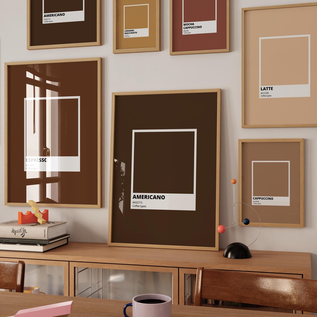 set of 6 kitchen prints coffee print set kitchen art... Minimalist Coffee Print Set: Kitchen Cafe Wall Art (digital Download ...