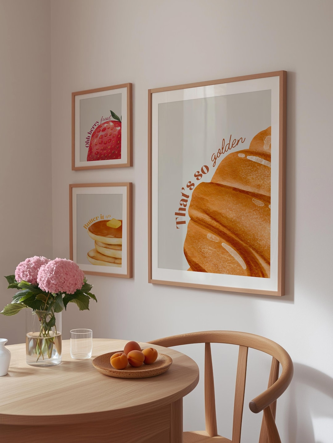 set of 6 baking kitchen prints | cute kitchen decor |... Cute Food Print Set | Kitchen Wall Art (digital Download) - Etsy