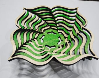 Miska wycinana laserowo SVG, drewniany kosz na owoce, plik do cięcia laserowego, Glowforge SVG DXF (pliki cyfrowe)