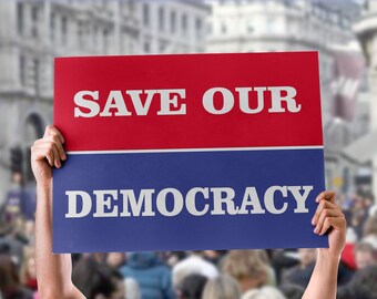 Red onze democratie | Afdrukbaar groot PROTEST-bord | Geweldige protestposter | Anti-Trump Protest Oligarchie Protest Rally protest T-shirt