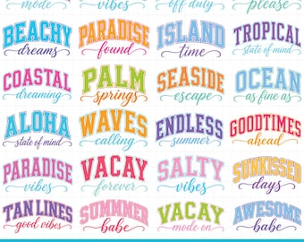 Retro Summer Svg, Summer Svg Png Bundle, Beach Svg Bundle, Vacation Svg, Beach Life Svg, Tropical Svg, Summer Sublimation Bundle, Silhouette