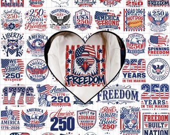 USA 250th Anniversary SVG Png Bundle, Patriotic PNG Designs, America 250 Years 1776–2026, We The People svg, Independence Day png, Clipart