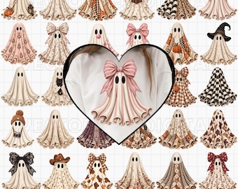 60+ Preppy Ghost PNG Bundle, Ghost Png, Cute Halloween Ghost Clipart, Coquette Ghost, Western Ghost, Vintage Ghost, Bookish Ghost PNG Bundle