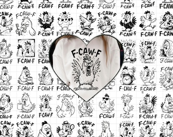 99+ Funny F-Caw-F Chicken Bundle PNG SVG Funny Screaming Chicken Png Meme Farm Animal Png F-CAW-F Meme F-Caw-F Chicken Rooster Meme Clipart