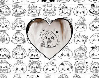 50+ Halloween Dumpling Svg Png Bundle, Kawaii Dumpling Svg, Cute Food Clipart, Cute Halloween Dumplings, Dumpling clipart cut files Bundle