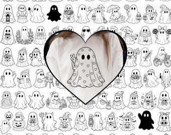120+ Ghost Svg Png Bundle, Cute Halloween Ghost Png, Floral Ghost svg, Halloween svg, Spooky season svg, Spooky Ghost, Trick or Treat svg