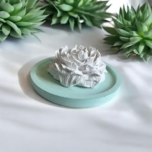 Decorative round tray in spring colors for women, customizable