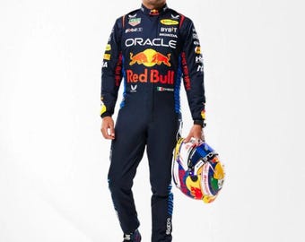Red Bull Checo Racing Suit - CIK/FIA Level 2 Suit - 2024 Red Bull Checo Sergio Perez Racing Suit - F1 Team Suit - All Sizes