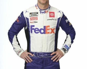 F1 Denny Hamlin Fedex Racing Suit F1 NASCAR Fedex Team Suit CIK/FIA Level 2 F1 Go Kart Racing Suit