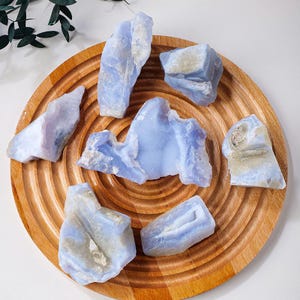 Rare Blue Agate Crystal: Raw Namibian Gemstone for Calm & Decor (250-300g)
