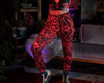 Clouded Leopard Print Femme Joggers