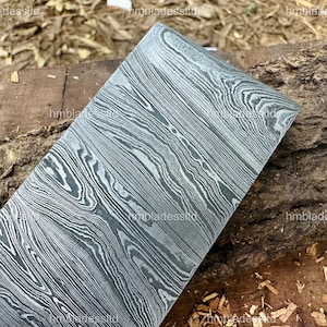 HM Premium Twist Damascus Steel Billet Bar 30x5cm Damascus Billets Bush Crafts Tools Making | Birthday Gift